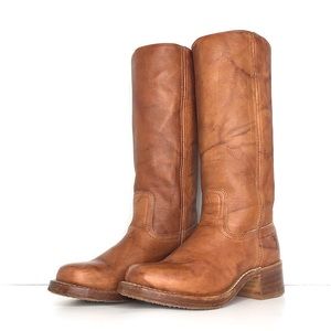 Frye 14L Campus Saddle Brown Square Toe Riding Boots Women’s 6 Shoes